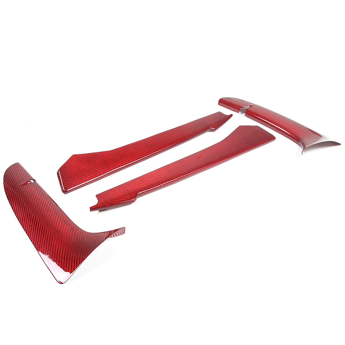 Red Real Carbon Front Grille Bumper Insert Trim For C8 Corvette Z51 Coupe 2020+ 4