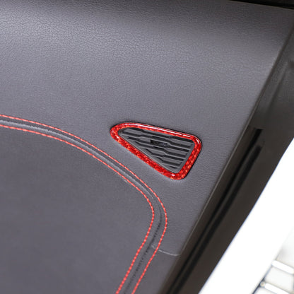 Red Soft Carbon Fiber Interior Decor Trim Kit Cover Set For Corvette C8 20-25 93