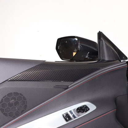 4PCS Carbon Fiber Pattern Interior Door Panel Cover Set For Corvette C8 2020-26 13