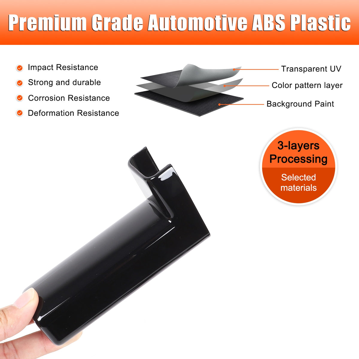 Glossy Piano Black ABS Interior Door Handle Trim For Hummer H2 2003-2007 US 15