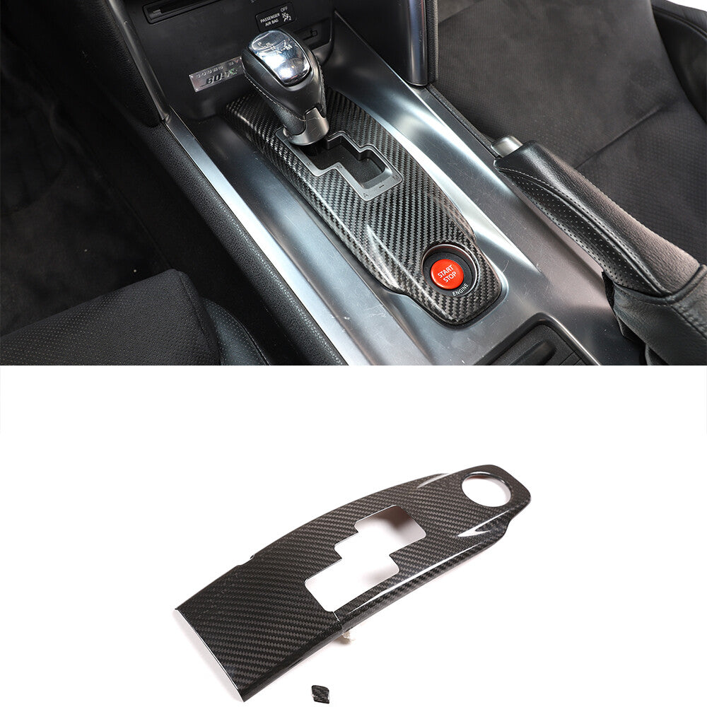 Carbon Fiber Central Control Gear Shift Panel Trim Fit For Nissan GTR R35 1