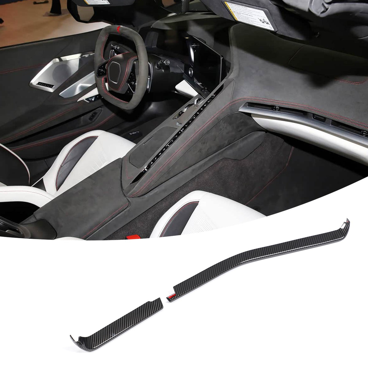 Carbon Fiber ABS Dashboard Side Air Vent Trim Cover For Corvette C8 2026+ 1
