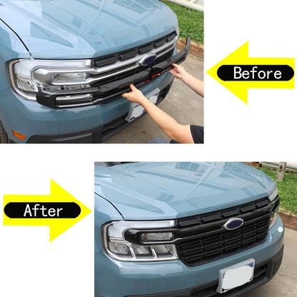 Carbon Fiber ABS Front Bumper Protect Grille Cover Trim For Ford Maverick 22-23 14