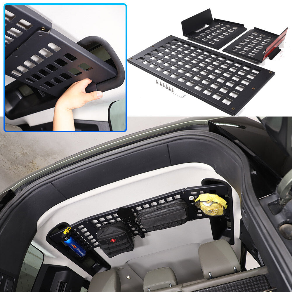 Front Roof Bag Storage Bracket Molle Panel Plate for Land Rover Defender 20-23 1