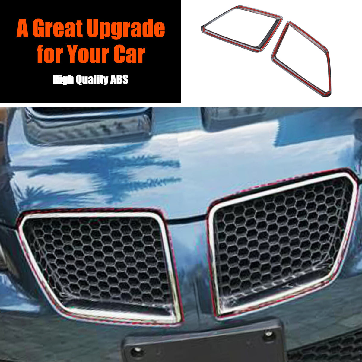 ABS Carbon Fiber Exterior front Grille frame Cover Trim For Pontiac G8 08-09 US 2