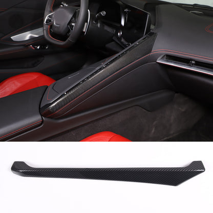 ABS Carbon Fiber Center A/C Button Left Side Strip Trim Cover For Corvette C8 20