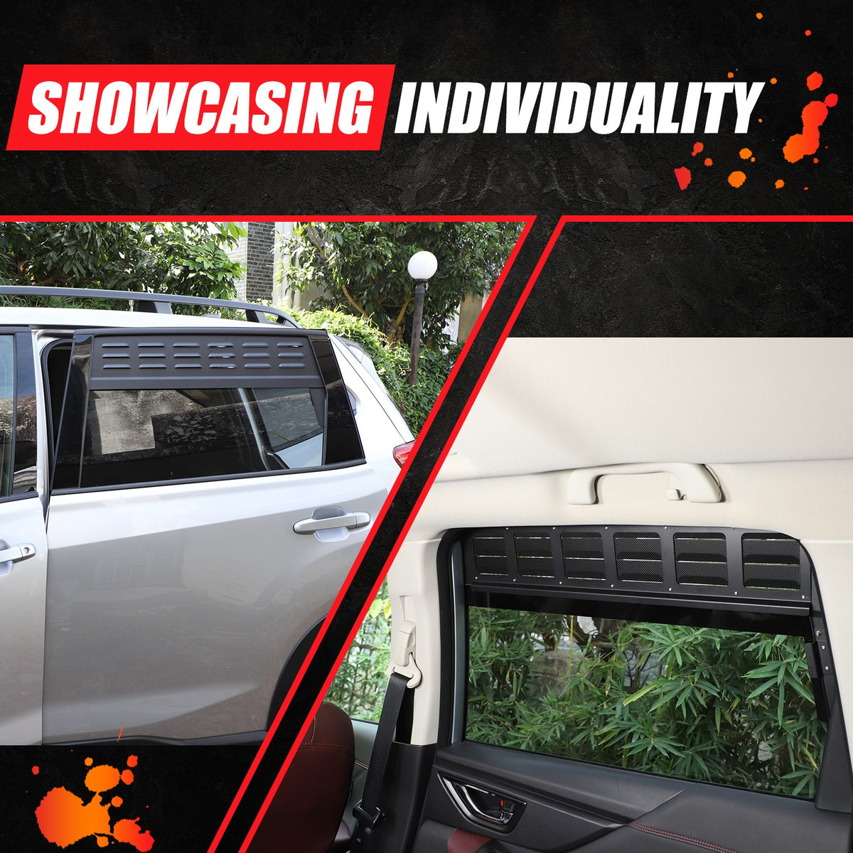 Rear Door Window Louver Air Vent Panel Trim For Subaru Forester SK 2019-2024 14