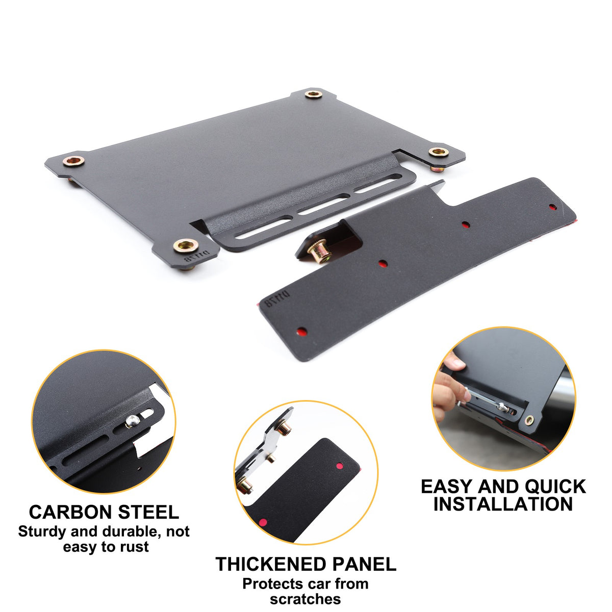 Front Bumper Tow Hook License Plate Mount Bracket For Fiat 500 2007+ US 23