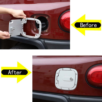 Sliver Fuel Tank Cover Gas Replacement Cover Trim For Toyota FJ Cruiser 2007-21 2