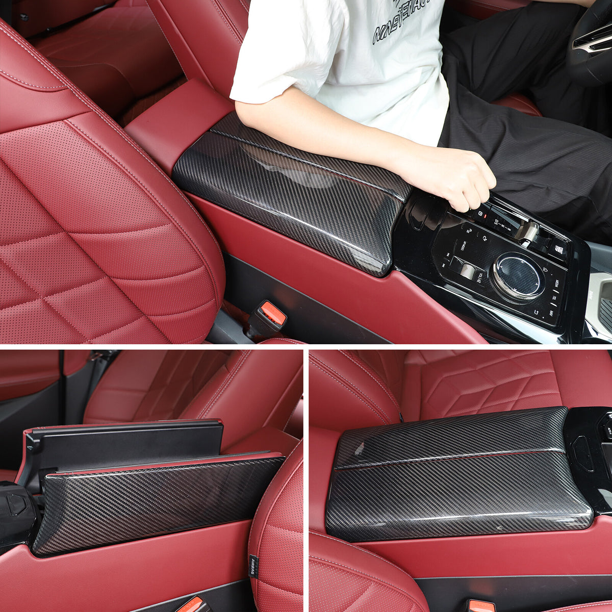 Real Carbon Fiber Center Console Armrest Box Cover Trim For BMW 5 Series G60 24+ 8