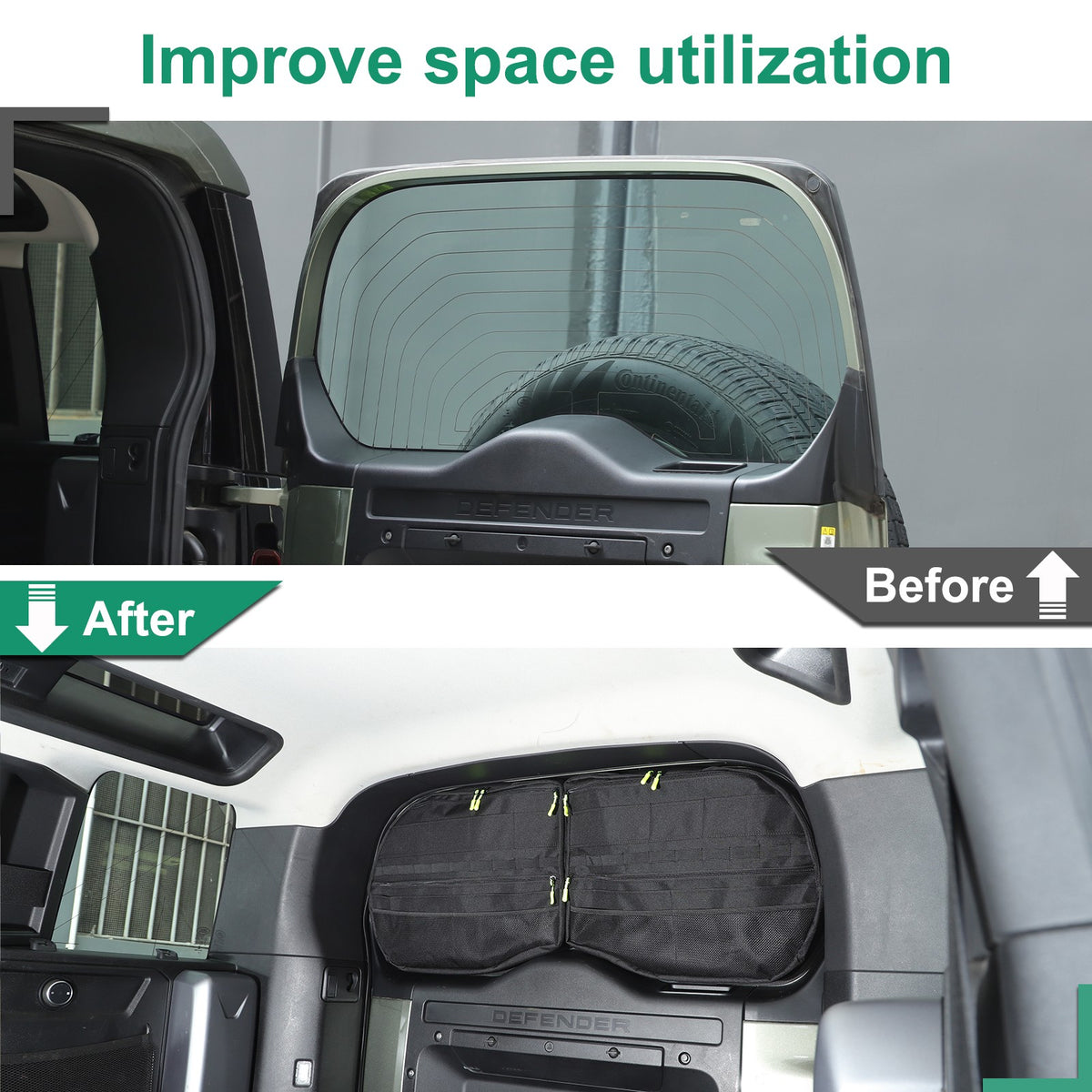 Tailgate Rear Door Cargo Trunk Storage Bag Organizer For LR Defender L663 20+ 22