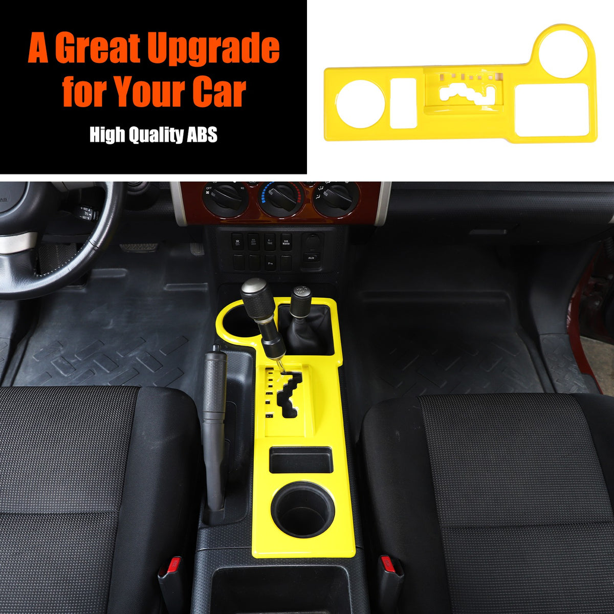 Yellow ABS Shift Panel Frame For Toyota FJ Cruiser 2007-2021 1