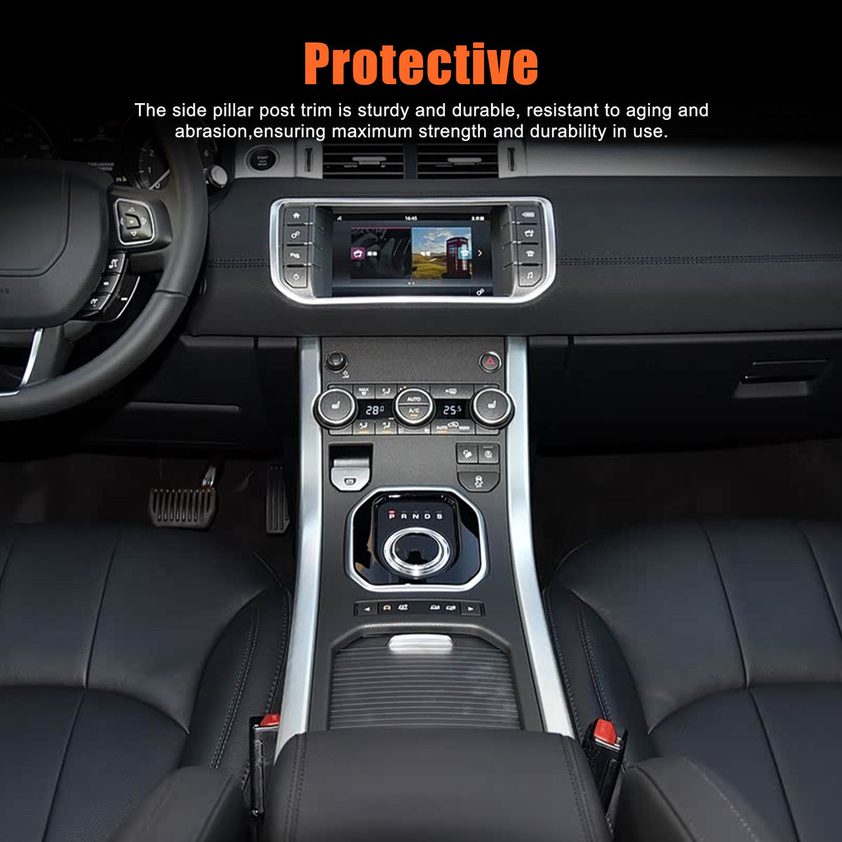 Glossy Piano Black Center Console Panel Trim For Land Rover Evoque L538 2012-18 20