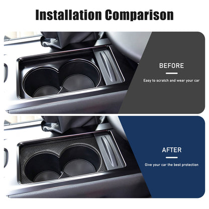 Matte Real Carbon Fiber Center Console Cup Trim For Nissan GTR R35 2008-2016 US 6