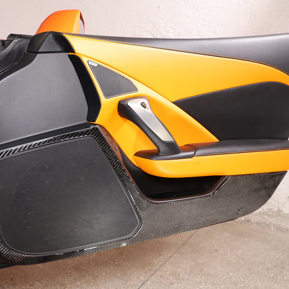 Carbon Fiber Interior Door anti-kick panel Trim Cover For Corvette C7 2014-19 US 6