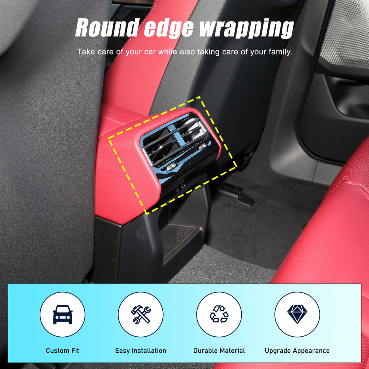 Real Carbon Fiber Interior Rear Air Vent Cover Trim For BMW 5 Series G60 i5 24+ 11