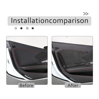 Real Carbon Fiber Interior Door Cover Trim Decoration for Corvette C8 2020-26 US 15