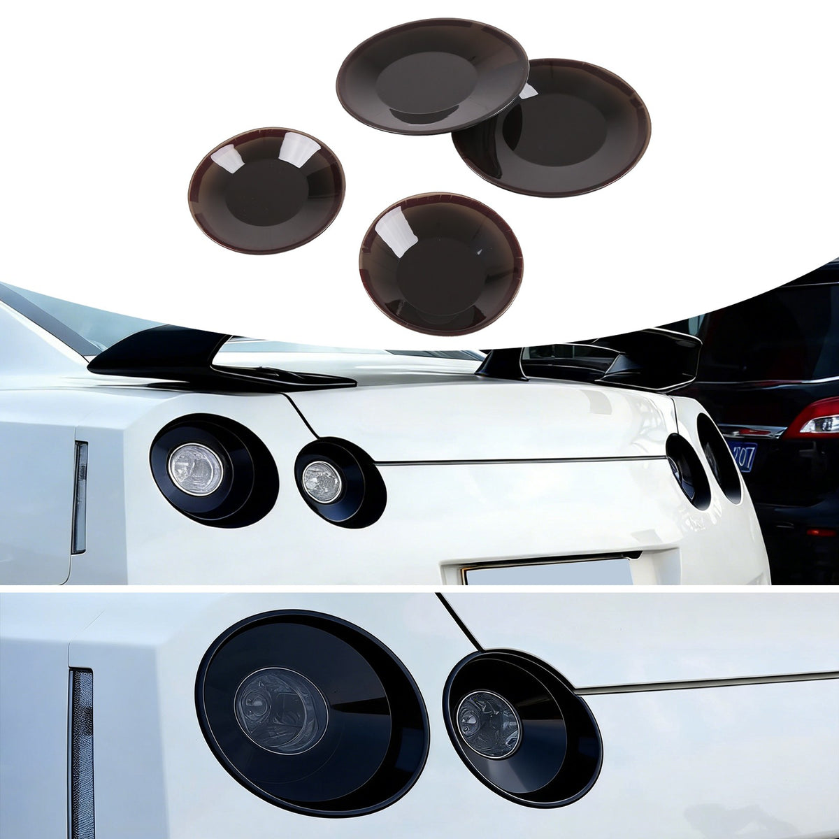 Smoked Tail Light Covers Rear Light Guards Exterior For Nissan GTR R35 08-16 7