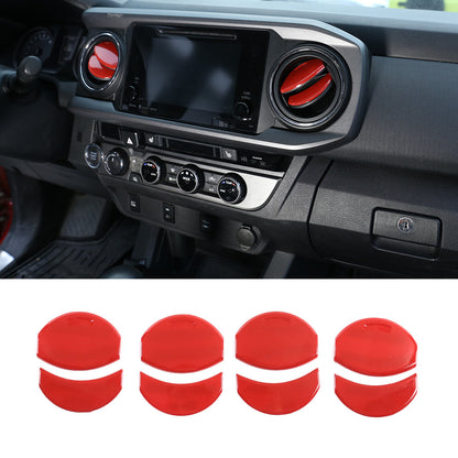 21PCS Red ABS Interior Central Control Decorative Trim For Toyota Tacoma 2016-20 3