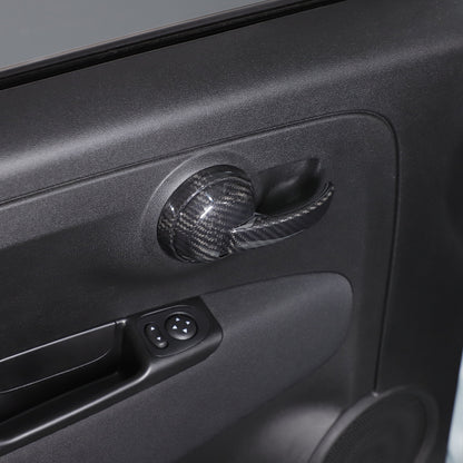 Real Carbon Fiber Interior Door Handle Trim For Fiat 500 Abarth 595 695 2010+ 16