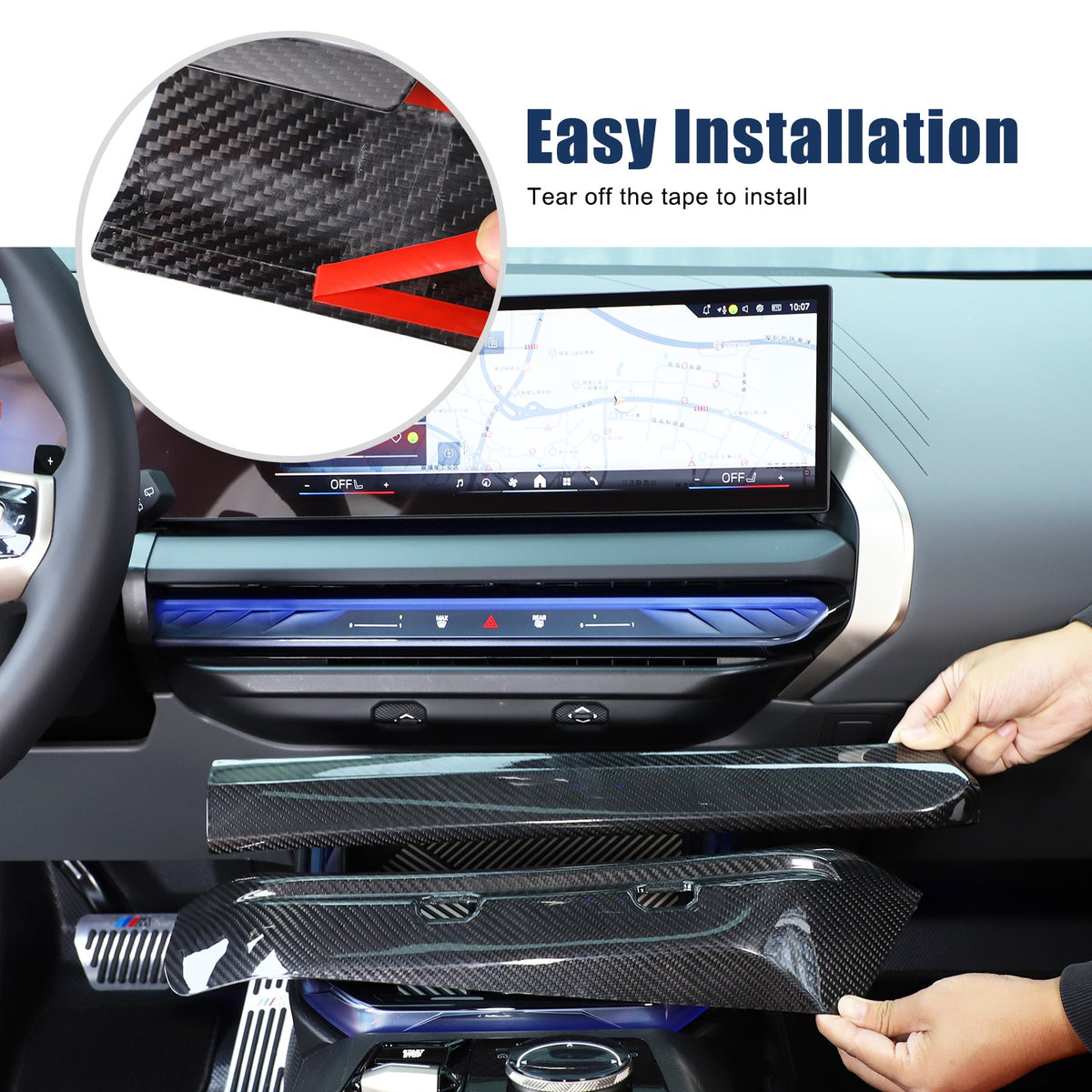 Real Dry Carbon Fiber Center Console Air Vent Trim For BMW X3 G45 2025+ 19