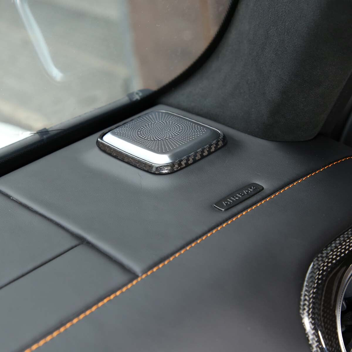 Carbon Fiber Dashboard Speaker Frame Trim For Mercedes Benz G Class 19-20 3