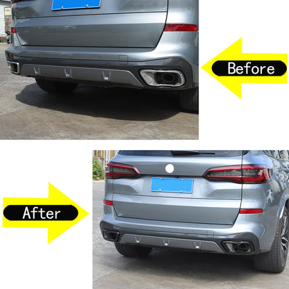 Black Rear Tail Pipe Cover Trim For BMW X5 X6 X7 M60 2019+ 15