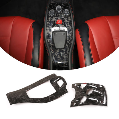 Forged Carbon Fiber Console Gear Shift Switch Button Panel For Ferrari 458 11-16 1