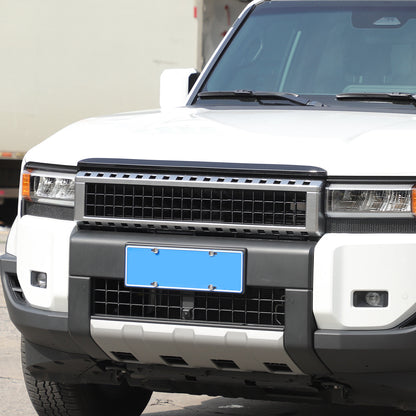 Glossy Black Front Grille Upper Engine Hood Trim For Toyota Land Cruiser LC250 6