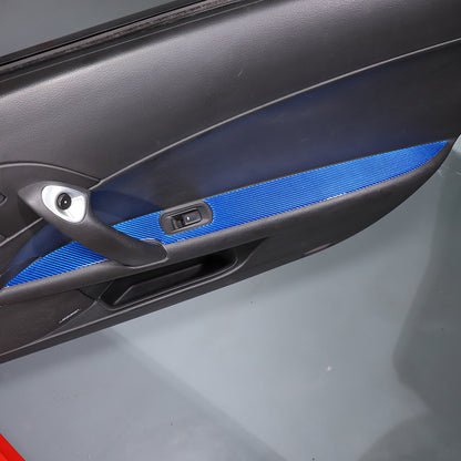 Blue Carbon Fiber Door Armrest Trim Panel For Corvette C6 2005-2013 5