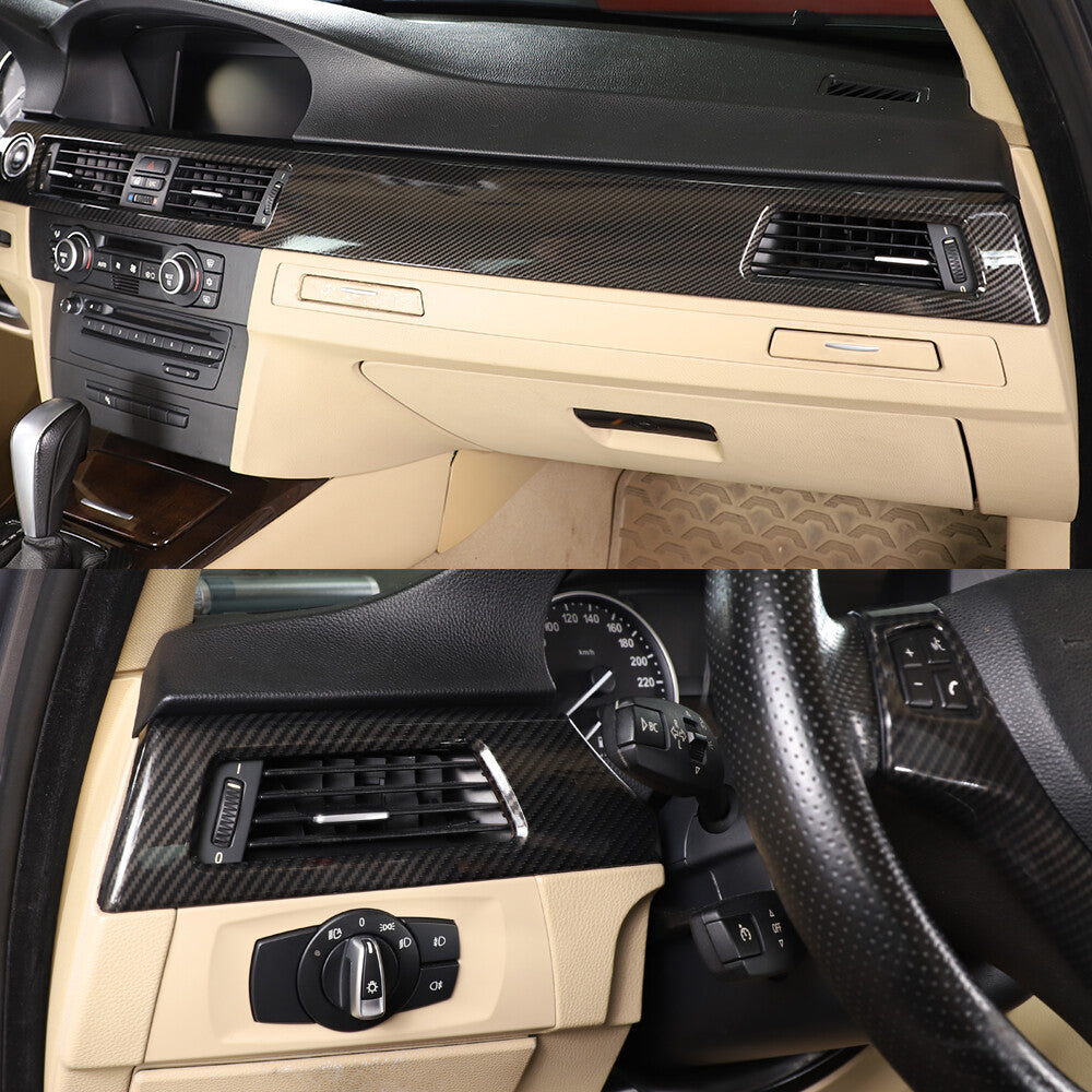 6PCS Carbon Fiber Style Interior Trim For BMW 3 Series E90 4 Door 2005-2012 2