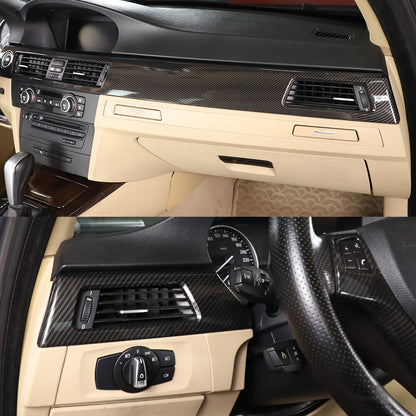 6PCS Carbon Fiber Style Interior Trim For BMW 3 Series E90 4 Door 2005-2012 2