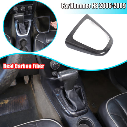 Real Carbon Fiber Center Console Gear Shift Panel Cover For Hummer H3 2005-2009 1