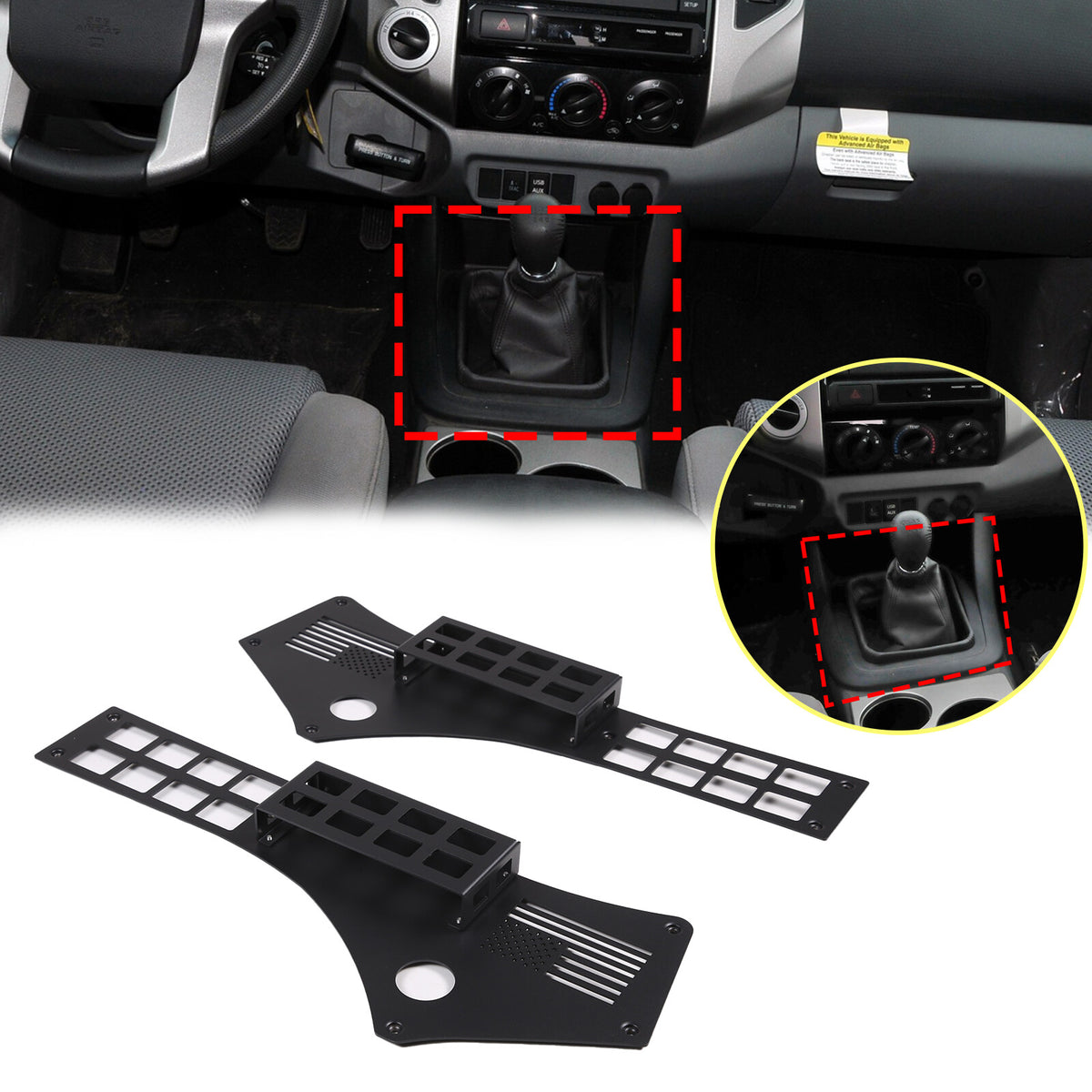 Flag Center Gear Shift Storage Box Organizer Tray Basket for Toyota Tacoma 06-14 15