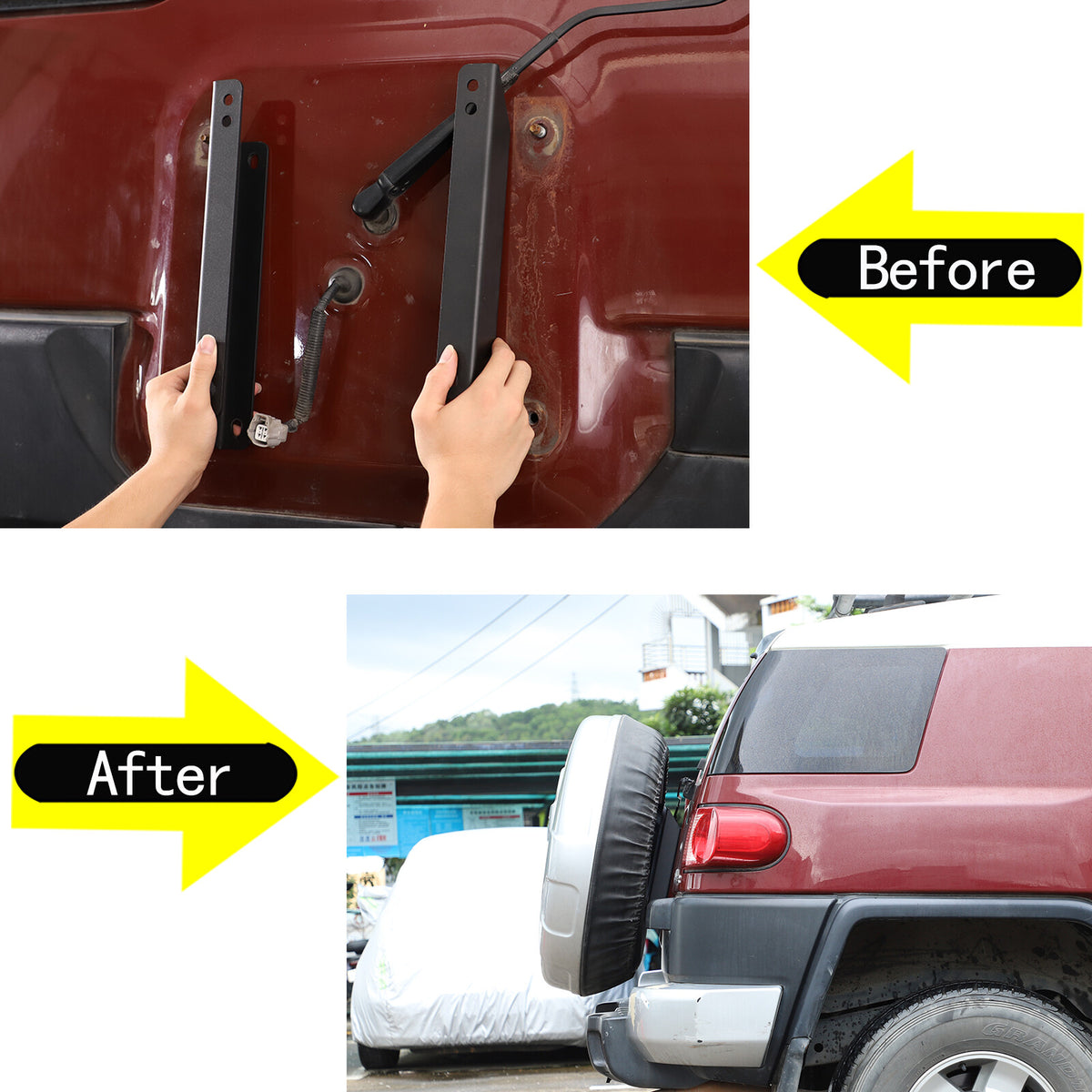 Spare Rear Tire Carrier Tailgate Bracket BACK BRACE For Toyota FJ Cruiser 07-21 16