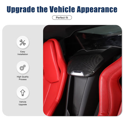 Real Carbon Fiber Rear Seat Single Speaker Grill Trim For Corvette C8 1LT 2020+ 5