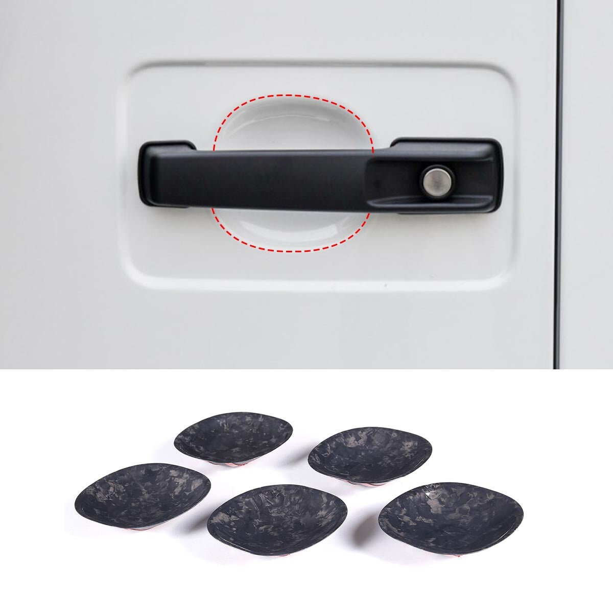 Forged Outer Door Handle Bowl Trim Cover For Benz G Class 2019-2020 3
