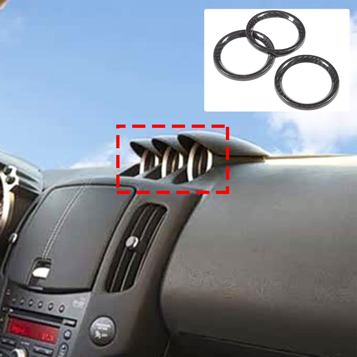 Real Carbon Fiber Full Center Console Trim Set For Nissan 370Z Z34 MT/AT 2009-20 7