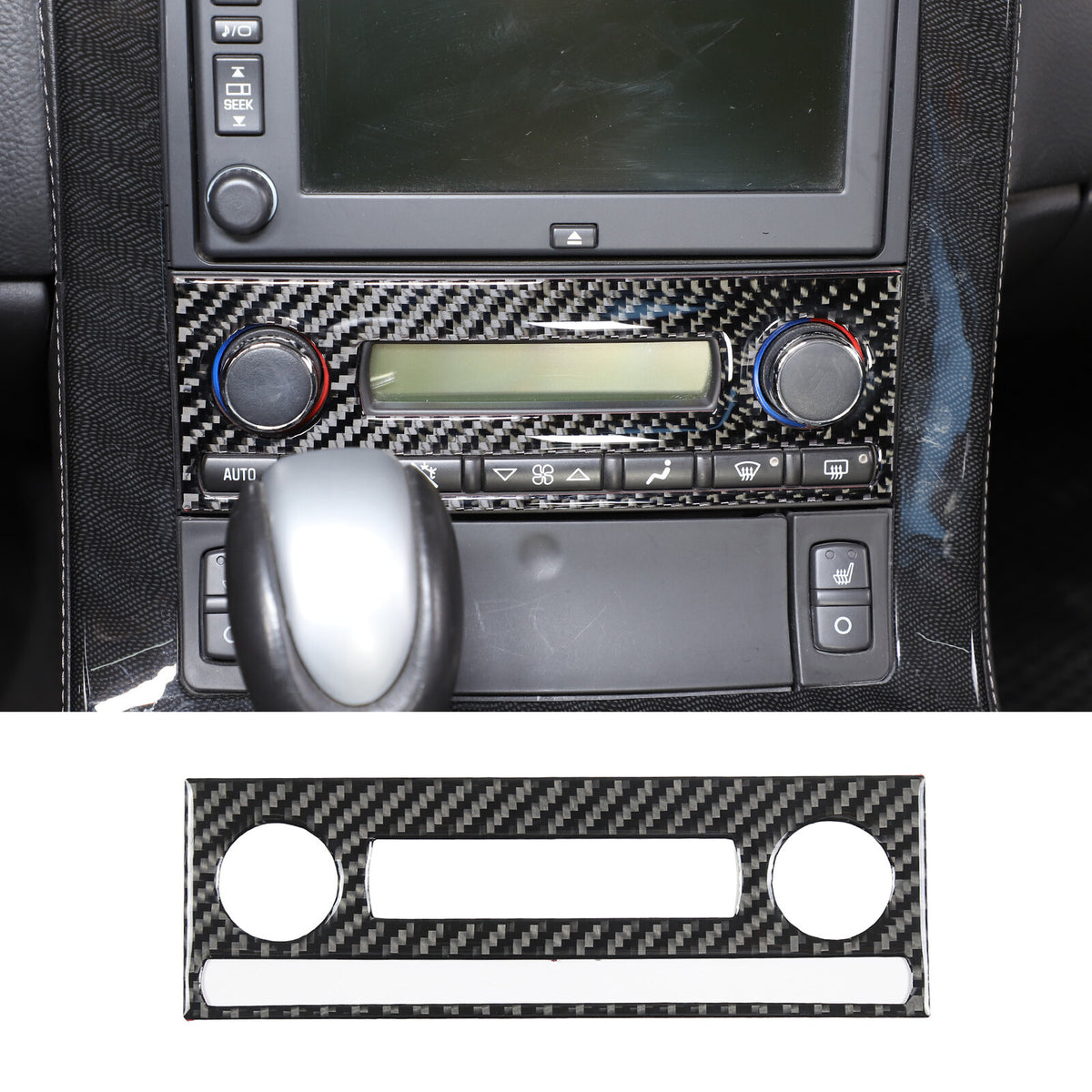 For Corvette C6 05-13 Soft Carbon Fiber Interior Center Console Trim Cover Set 11