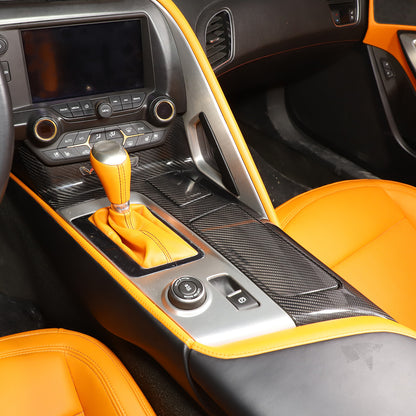 Real Carbon Fiber Center Console Panel Armrest Trim Cover For Corvette C7 14-19 4