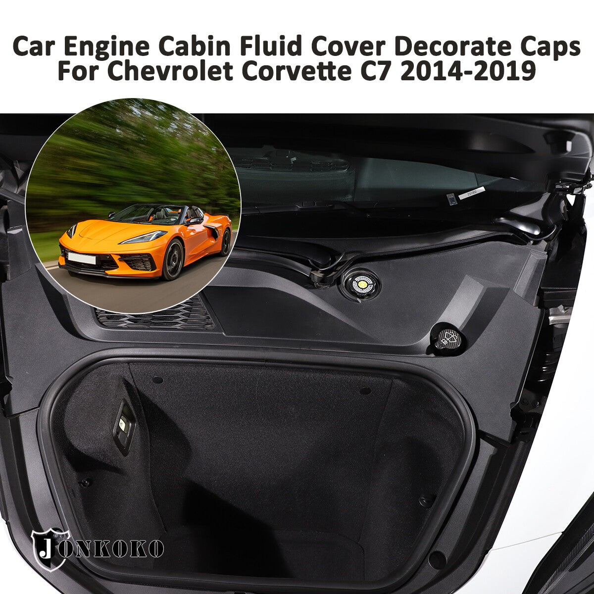 Real Carbon fiber Engine Oil Cap Radiator water tank Cap Trim For Corvette C8 US 7