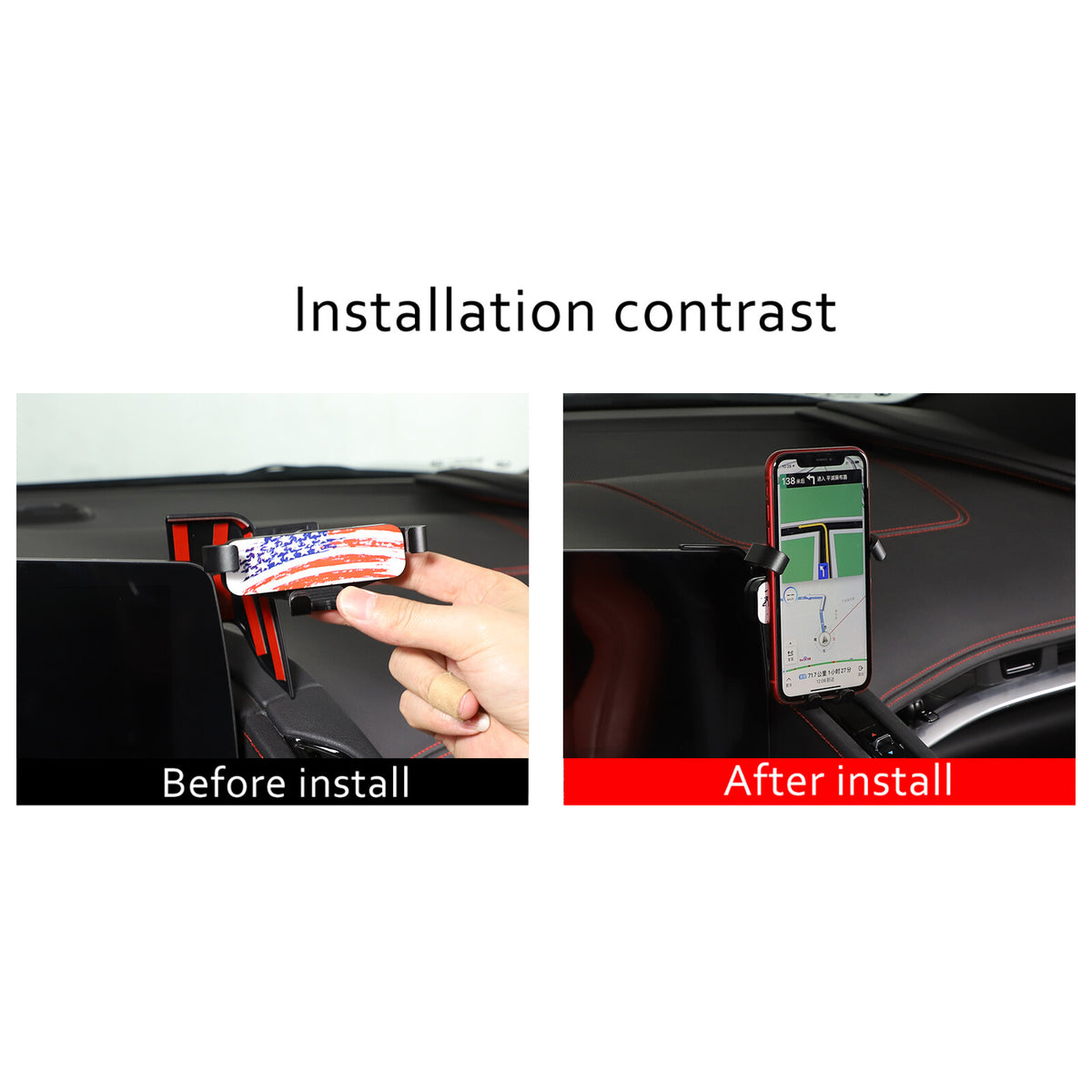 Center Console Interior Dashboard Phone Holder Mount Bracket For Corvette C8 20+ 53