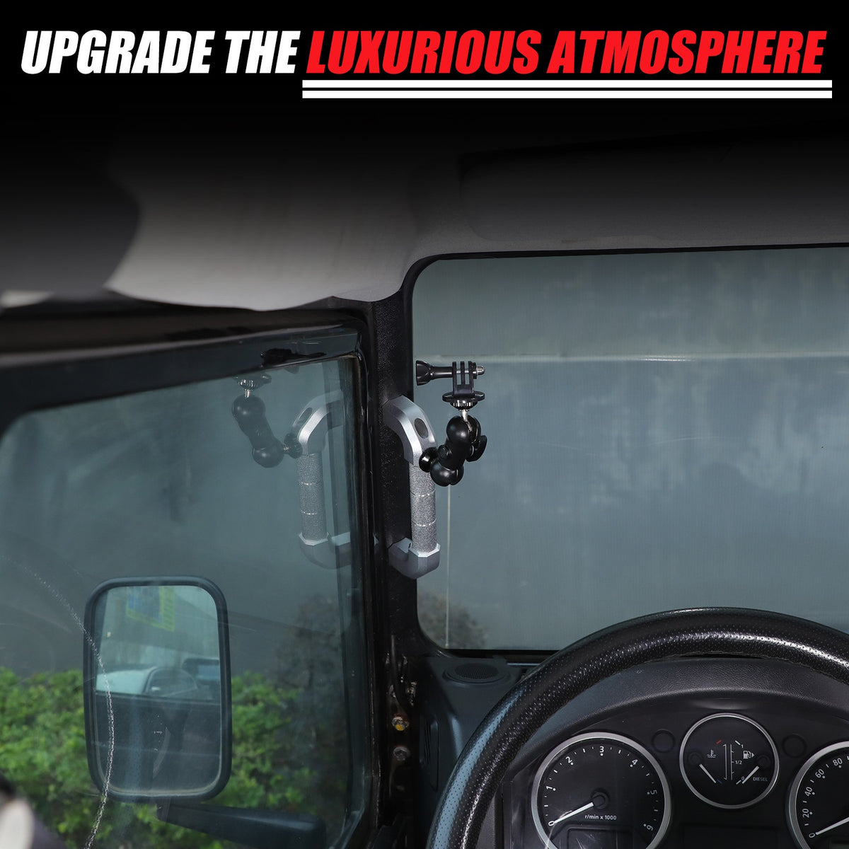 Silver Aluminum A-Pillar Handle W Cam Mount For LR Defender L316 2004-2018 23