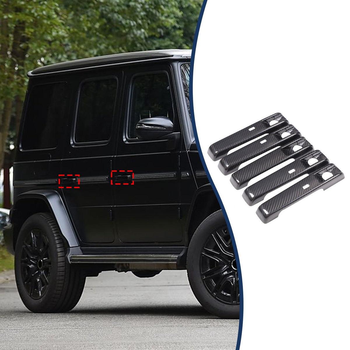 Real Carbon Fiber Exterior Keyless Door Handle Trim For Benz G-Class W465 2025+ 13