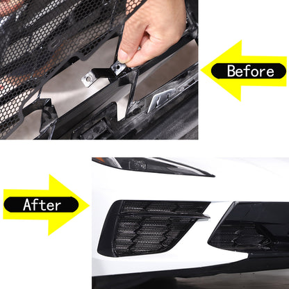 Front GRILL GUARD Side Vent Intake Mesh Grille Insert W/ Screws For Corvette C8 5