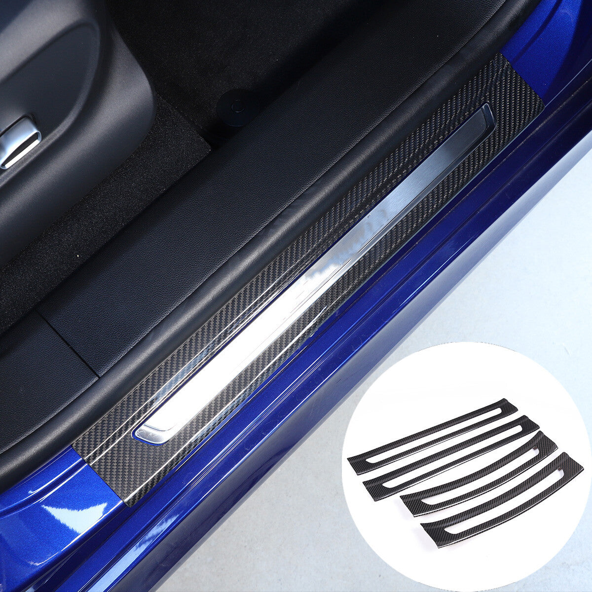 Real Carbon Fiber Scuff Plate Door Sill Cover Protector For Maserati Grecale 22+ 1