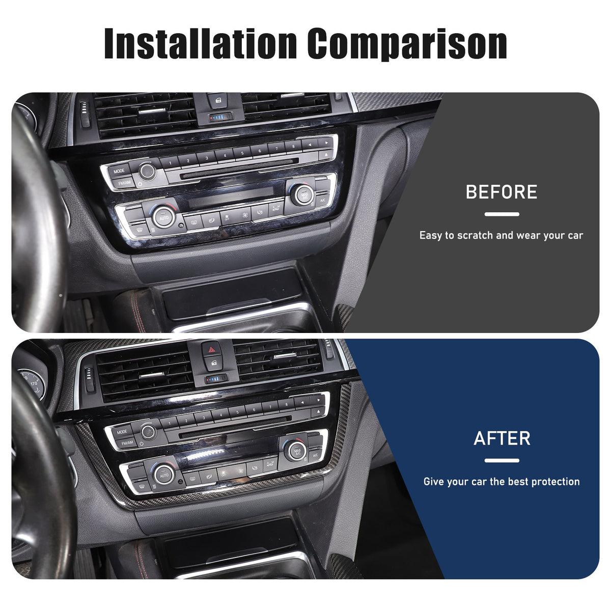 Real Carbon Fiber Center Trim For BMW 3/4 Series F30/F32/F80/F82 M3 M4 2014-19 9