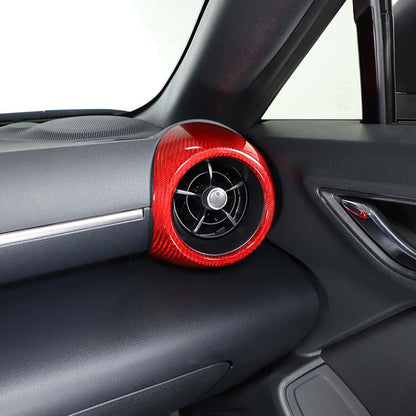 Red Carbon Fiber Dashboard Side Air Outlet Vent Cover Trim For Subaru BRZ 2022 6