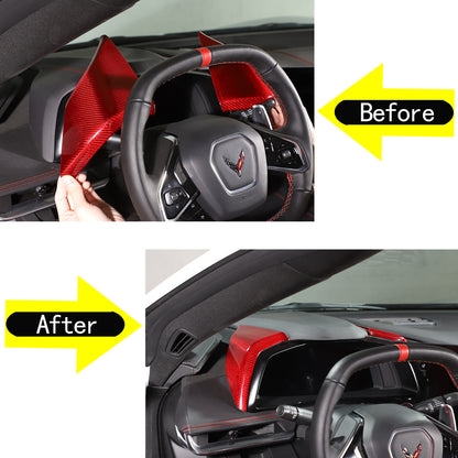 Red Real Carbon Fiber Interior Full Decor Cover Trim Kit for Corvette C8 2020-25 - Variants 6-10 4