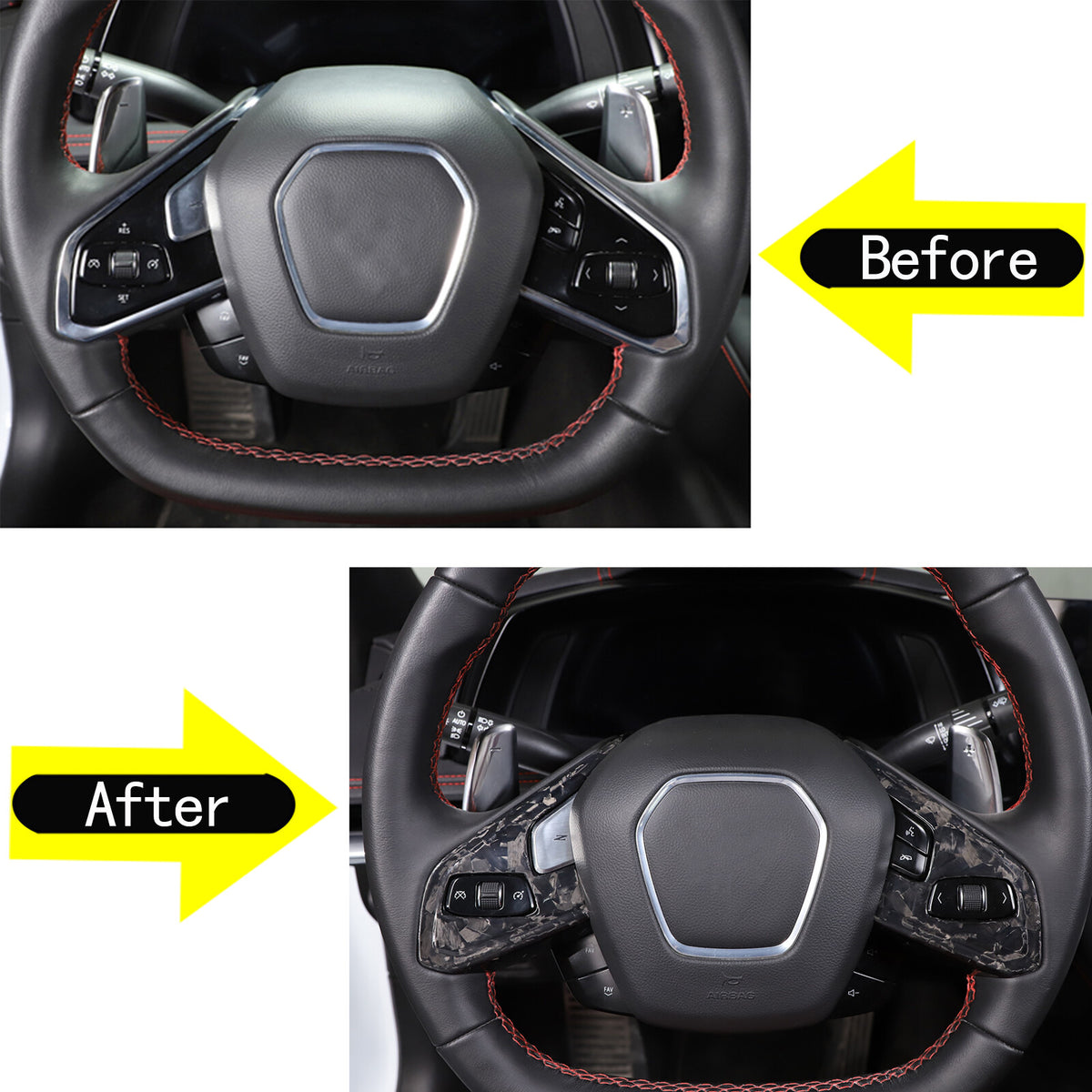 Forged Real Carbon Fiber Full Interior Set Cover Trim Kit For Corvette C8 20-25 - Variants 31-35 15